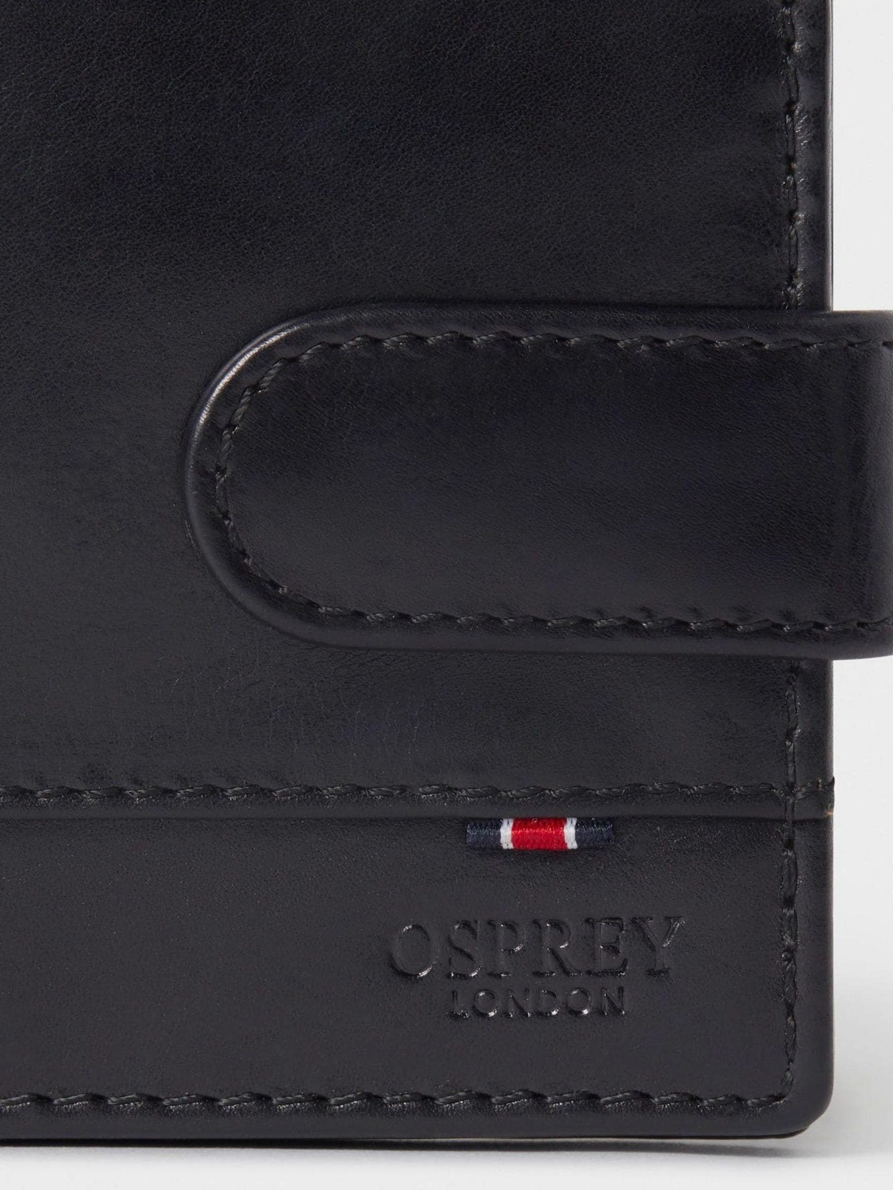 Zwart - Osprey London - The London bruine leren portemonnee