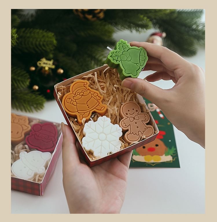 XIXI STUDIO - Set van 4: Kerstgeurkaars (diverse ontwerpen)