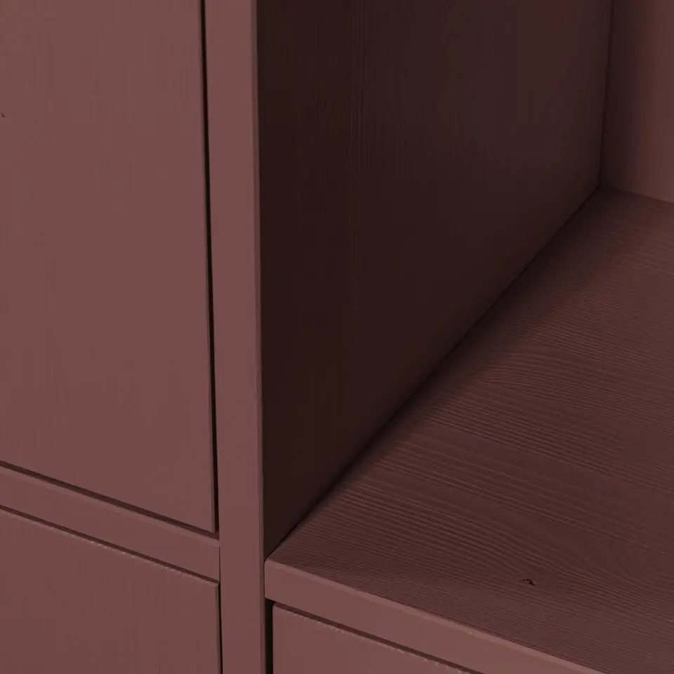 WOOOD Merel opbergkast - Grenen - Bordeauxrood - 100x200x44