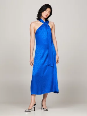 Vestido Tommy Hilfiger x Festive Jacquard Assimétrico com Monograma TH