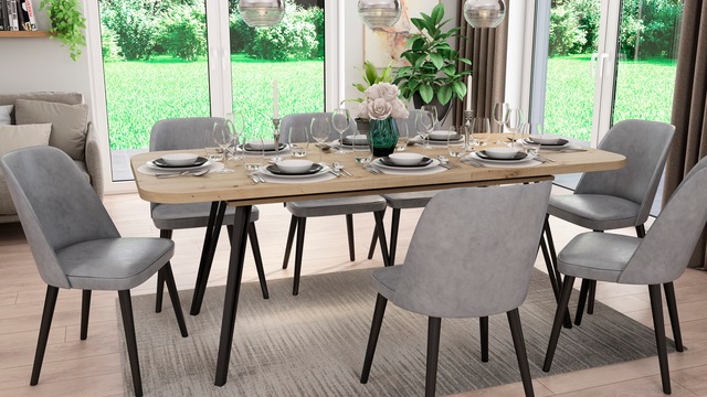 byLIVING Kulissentisch »Life« 1 Stk. tlg. mit Synchronauszug, ausziehbar von 160 auf 240 cm, Artisan Eiche