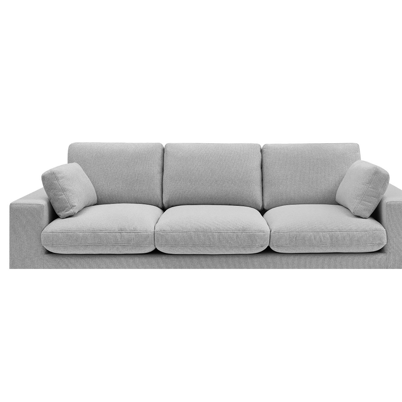 Bobochic Canapé compact belair gris clair - 220x93x80 cm