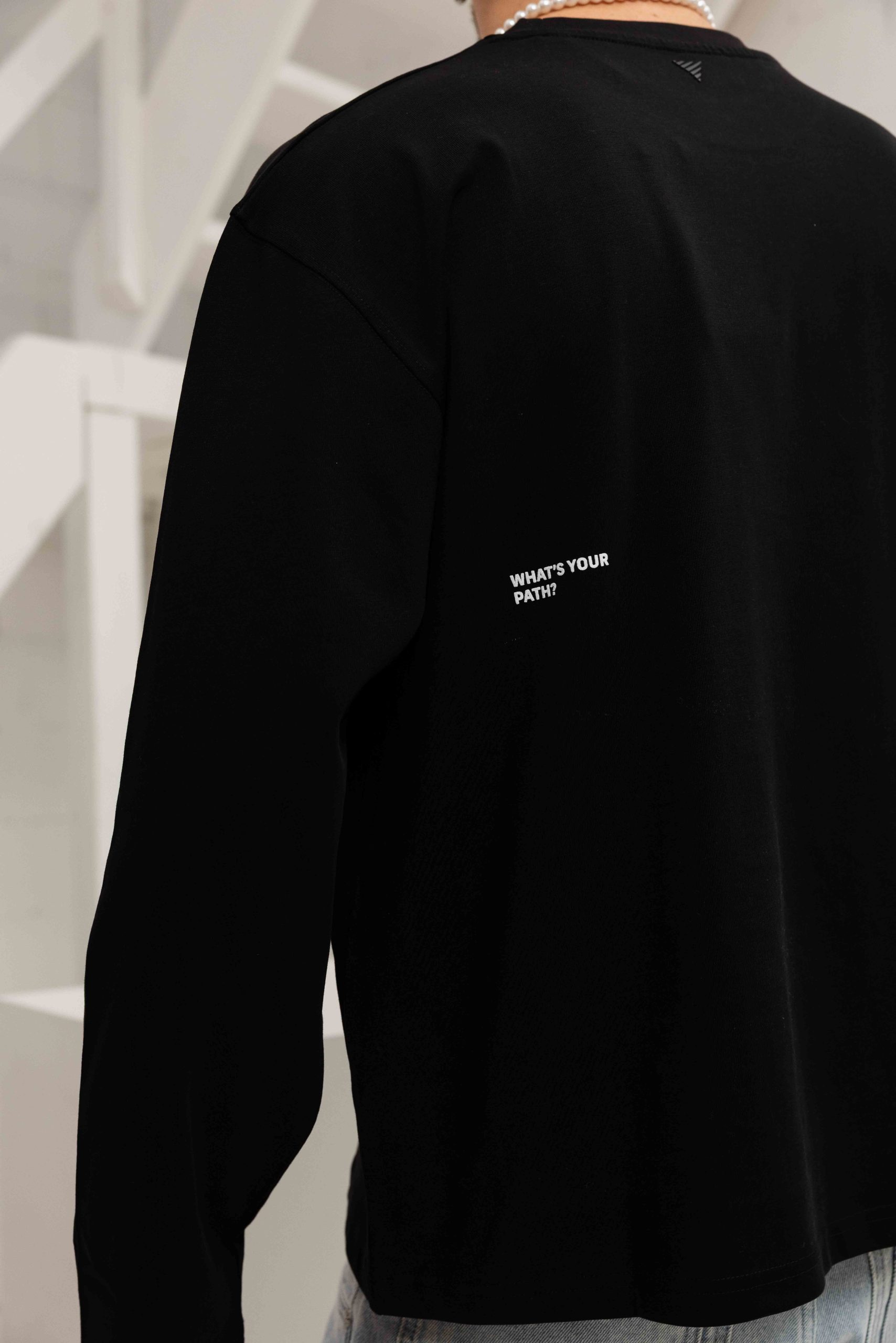 Pure Path Name Dropping Longsleeve T-Shirt Heren Zwart