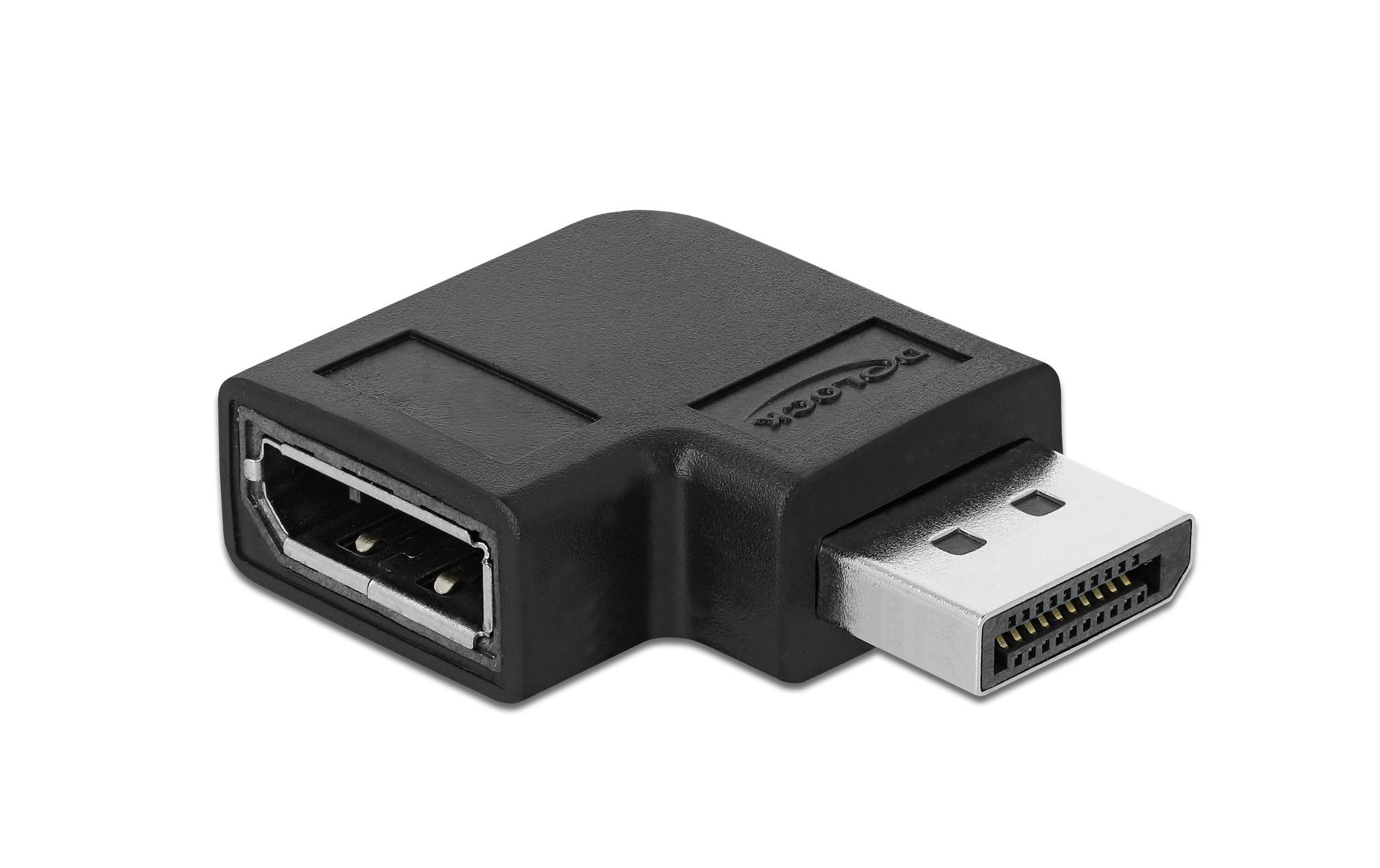 Adapter DisplayPort - DisplayPort, 8K/60Hz rechts gewinkeltDelock Displayport Adapter, 90°, rechts gewinkelt 8K 60Hz