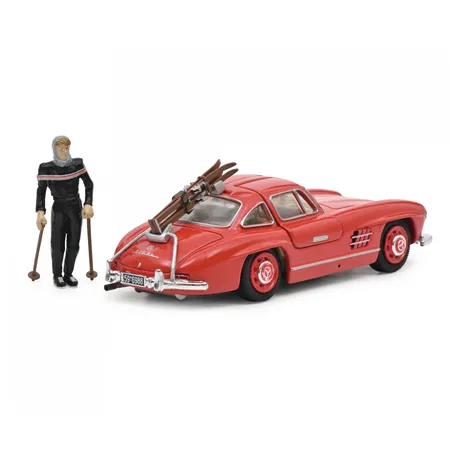 Schuco MB 300 SL rot mit Ski 1:43