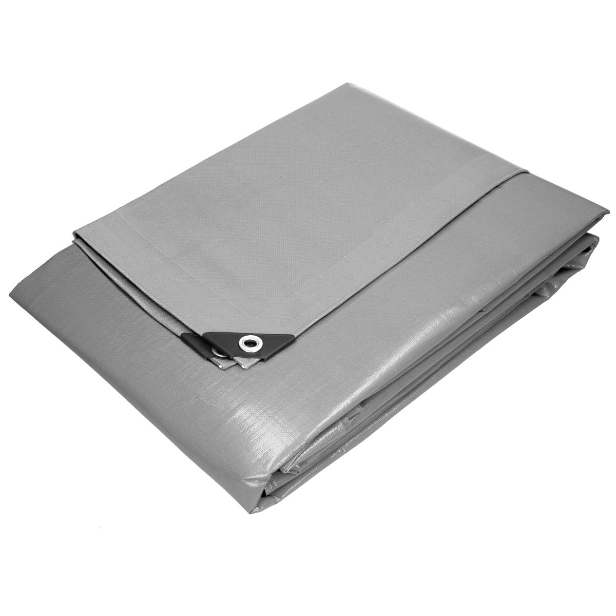 ECD Germany Afdekzeil met ogen, 1,5 x 6 m, 9 m², 260 g/m², grijs, polyethyleen, schimmelwerend, waterdicht, scheurvast, beschermhoes, boothoes, tuinhoes, houten hoes, hoes voor tuinmeubelen, zwembad, auto