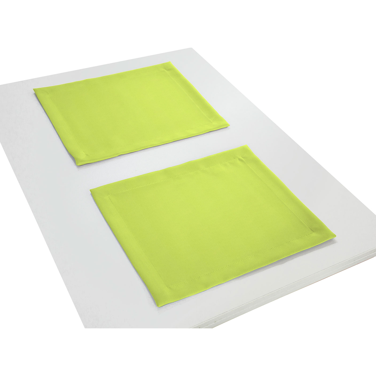 2er Pack Tischset mit Saum WIRTHNATUR - grün - 40x35 cm