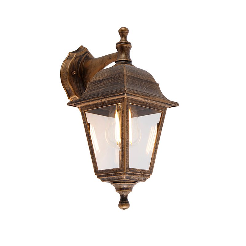 Buiten wandlamp antiek goud IP44 - Capital