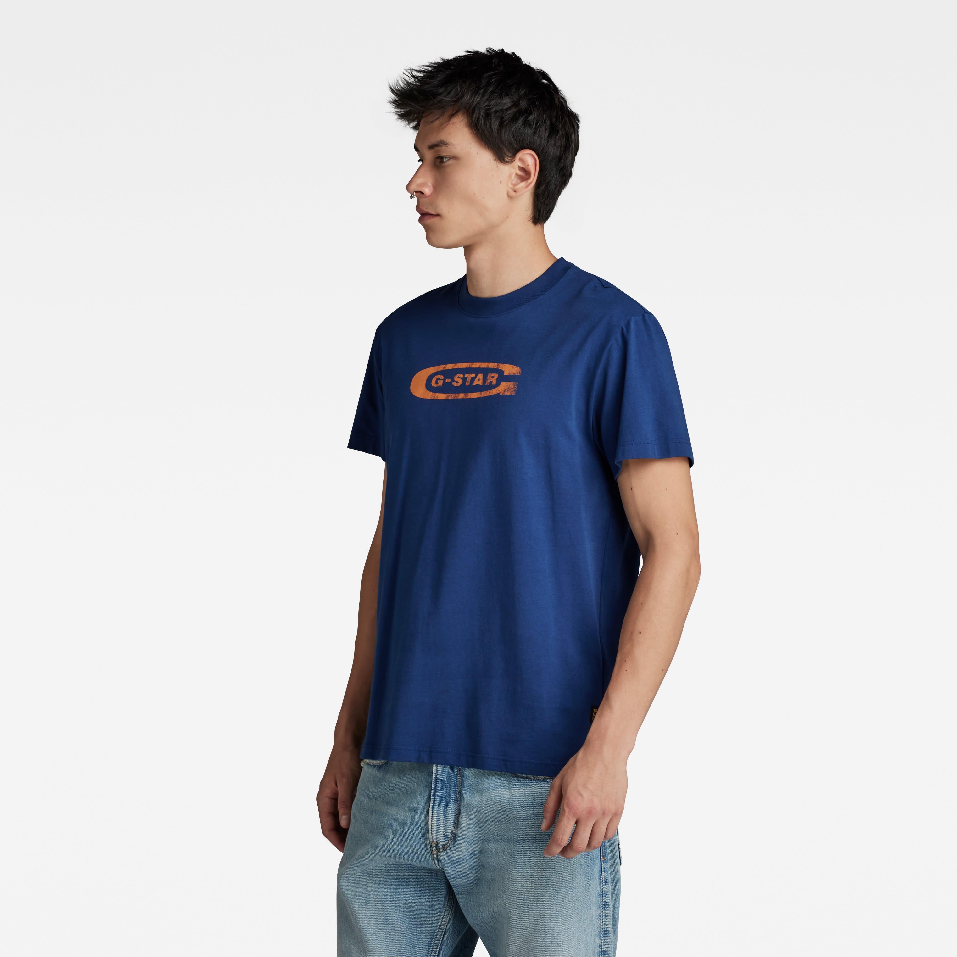 G Star Stacked Old Skool Logo T Shirt