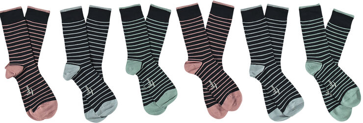 Topeco Topeco 6p sock bamboo 115 multi stripes