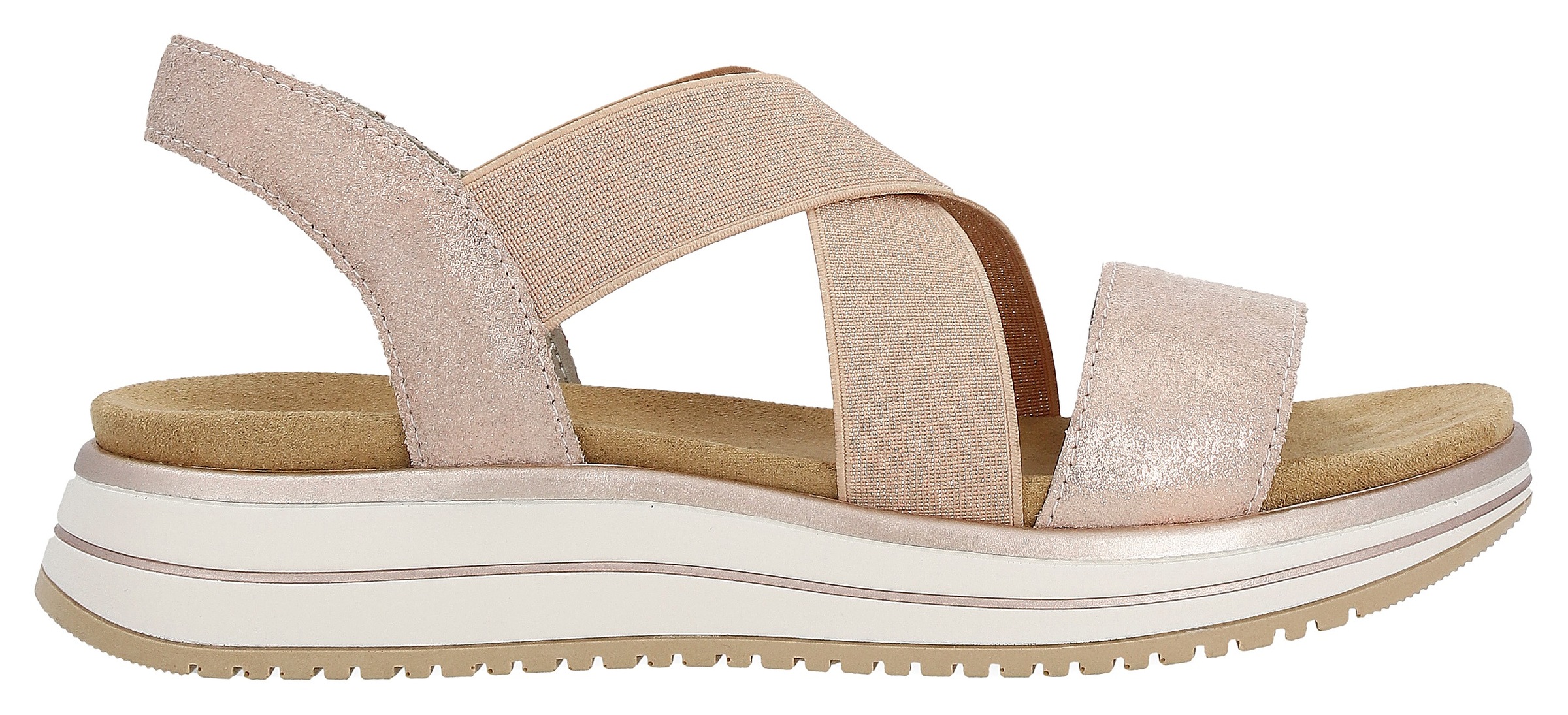 Remonte Riemchensandale  , Sommerschuh, Sandalette, Keilabsatz, mit praktischem Gummizug