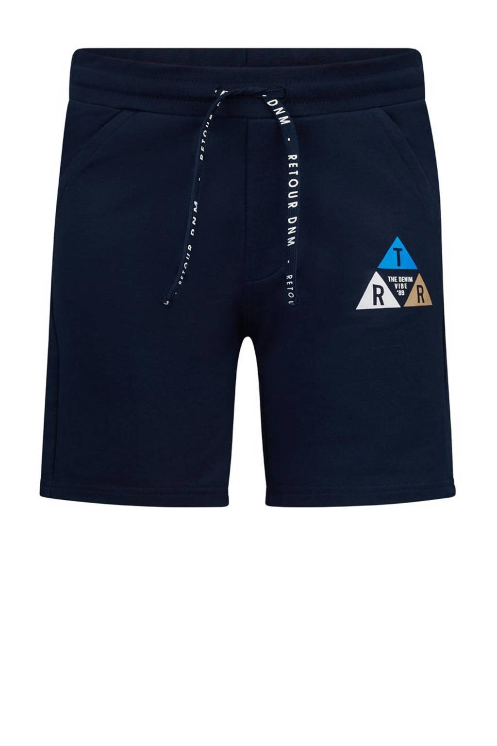 Retour Jeans sweatshort Leandro donkerblauw