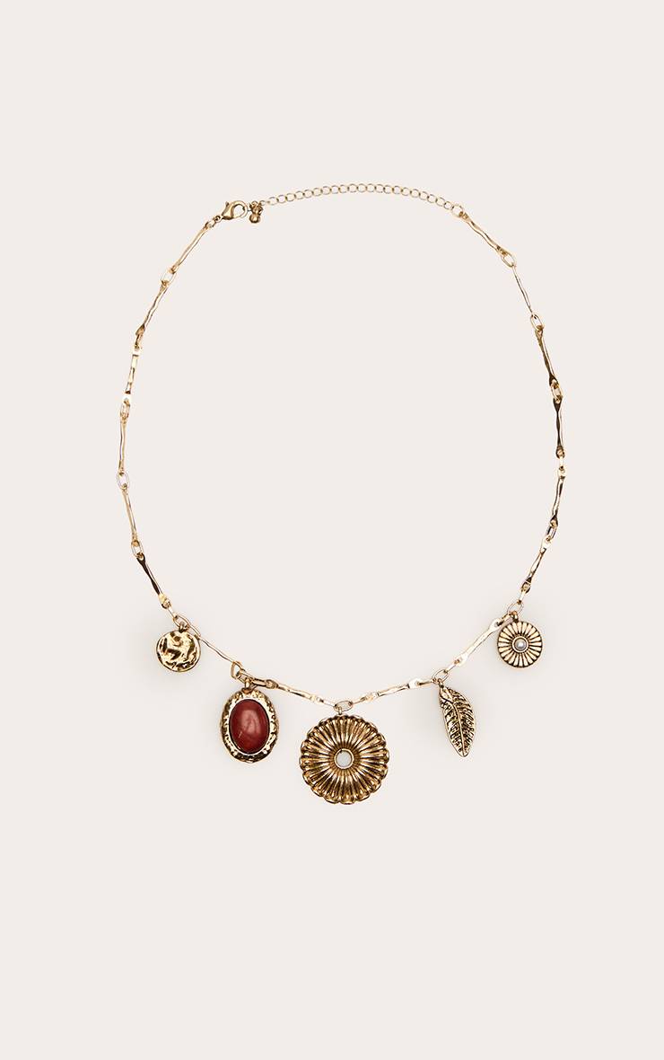 Doré Collier À Breloques En Résine