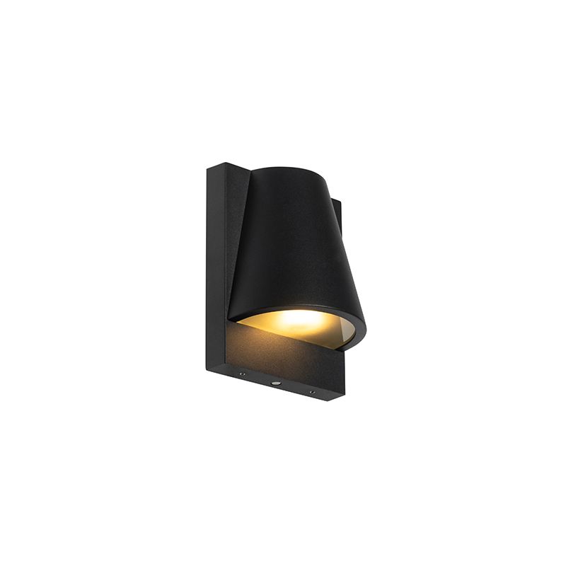 Buiten wandlamp zwart IP44 met schemerschakelaar - Femke