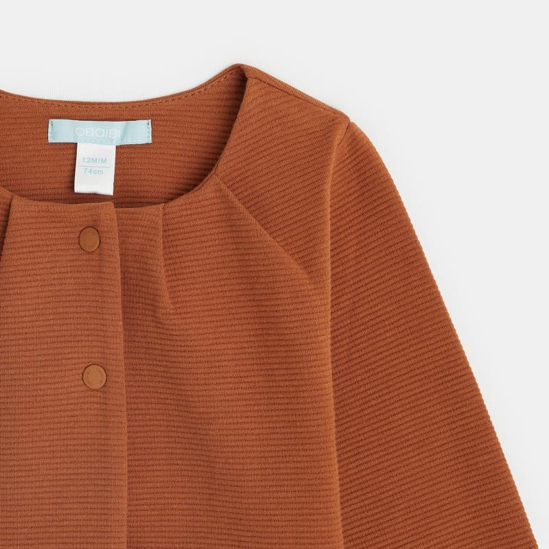 Gilet coton marron bébé fille Marron