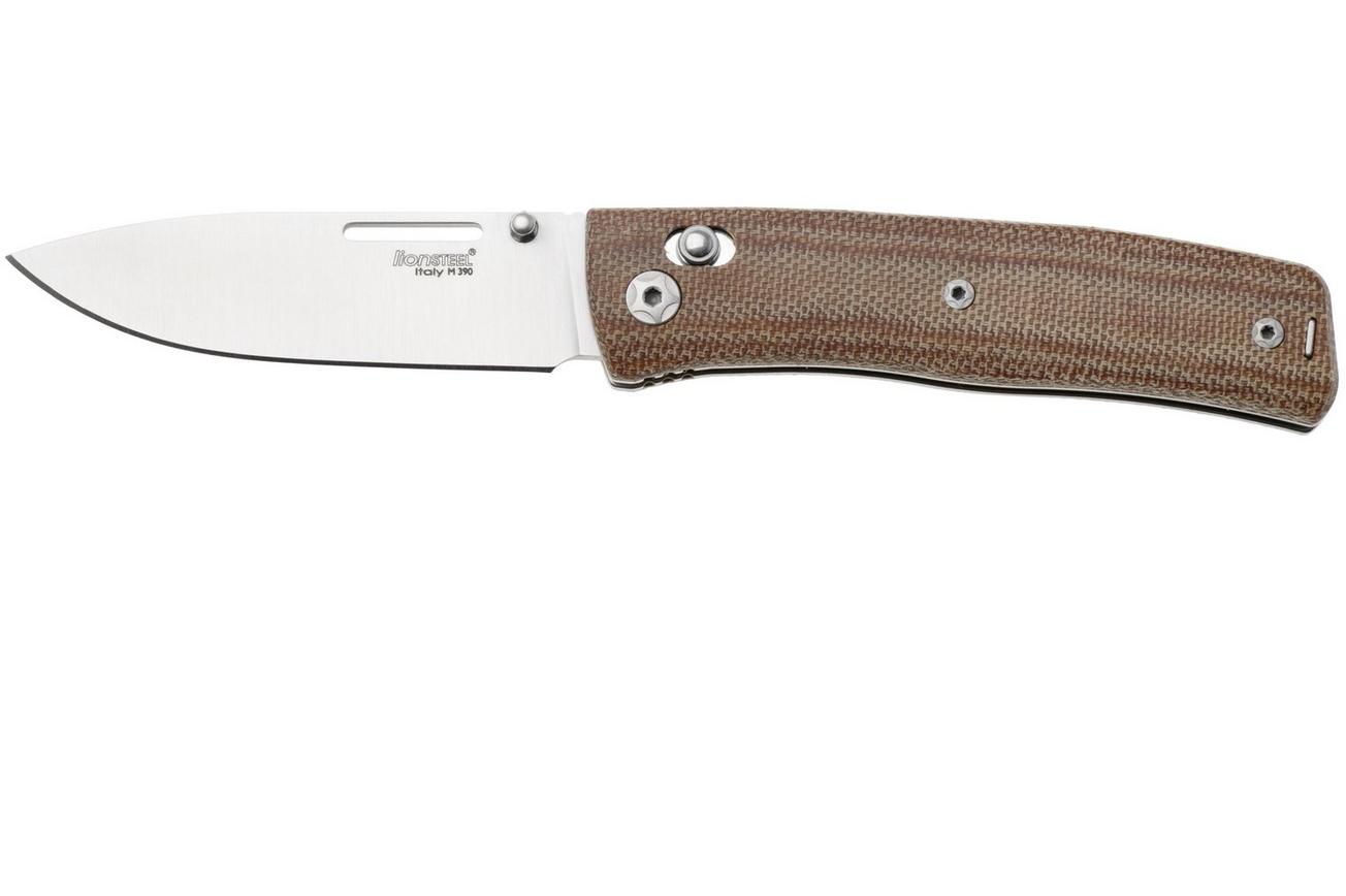 LionSteel NiNi NN1 CVN M390 Satin, Full Natural Canvas Micarta, zakmes, Gianni Pauletta design