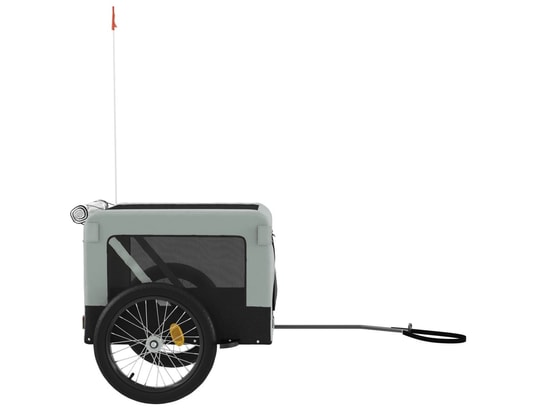 VIDAXL - Remorque de vélo pour chien gris et noir tissu oxford et fer