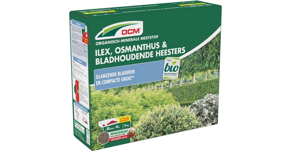 DCMMeststof Ilex, Osmanthus & Bladhoudende Heesters 3 kg  (Tot 40 m²)