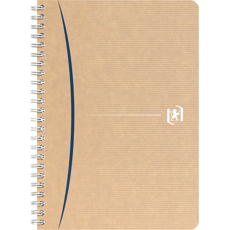 Cahier recyclé spirale Oxford Touareg A5 14,8 x 21 cm petits carreaux 100 pages