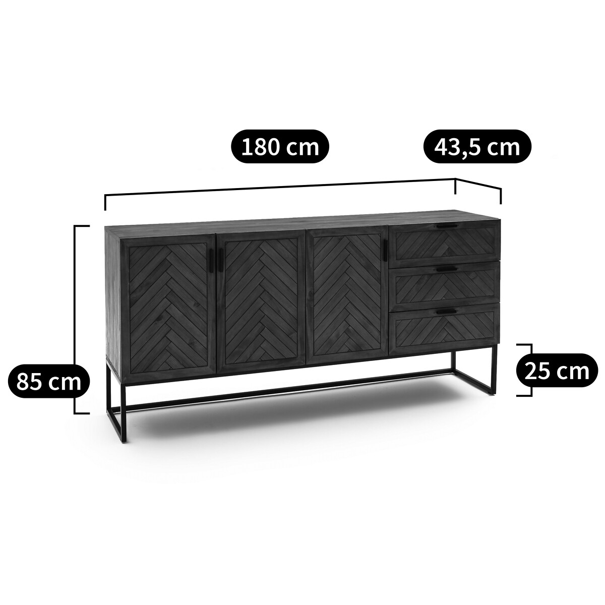 LA REDOUTE INTERIEURS<br>Aparador com 3 portas e 3 gavetas NOTTINGHAM