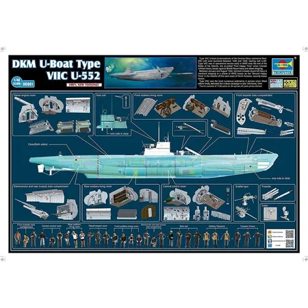 Trumpeter 1/48 DKM U-Boot U-552, Type VIIC