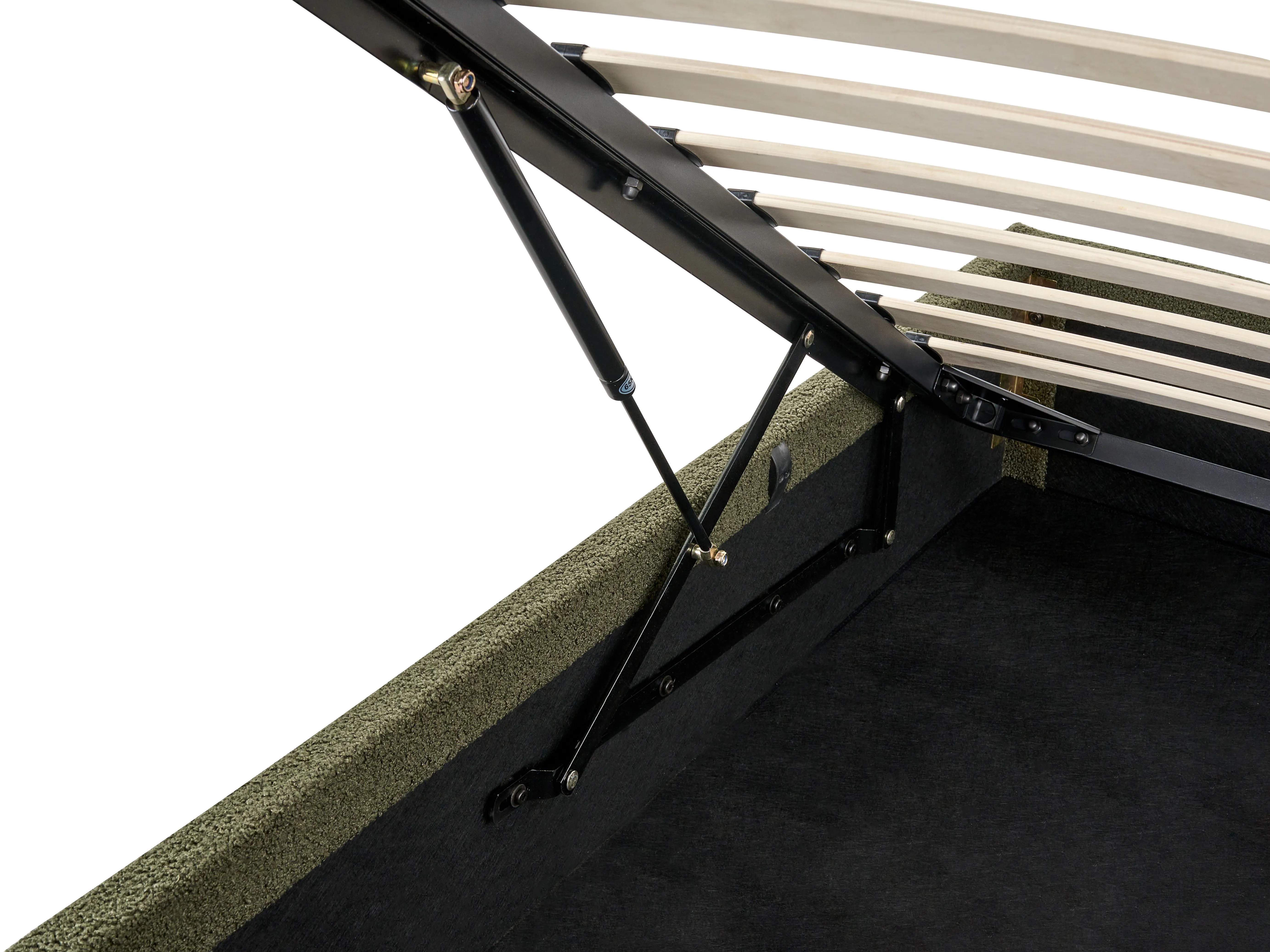 Opbergbed zonder hoofdbord Bouclé DINAN 180 x 200 cm Donkergroen