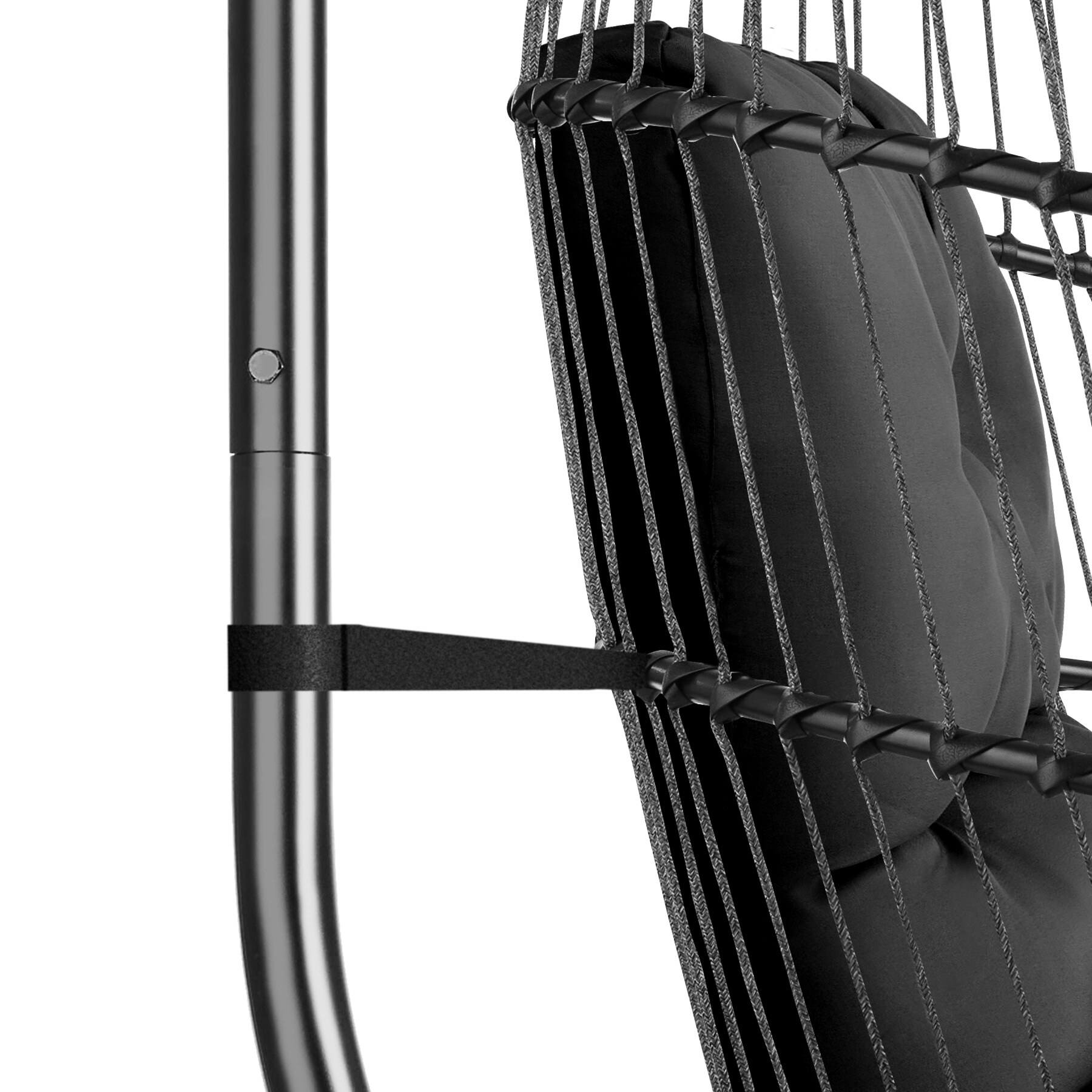 tectake® Hängesessel, mit extra dickem Sitz- und Kopfkissen, Belastbarkeit 160 kg, inklusive Schutzhülle, 98 x 107 x 202 cm
