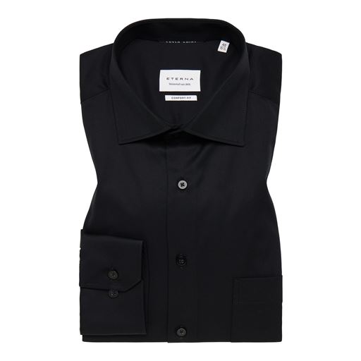 Eterna Langærmet Comfort Fit Skjorte, Sort, 46