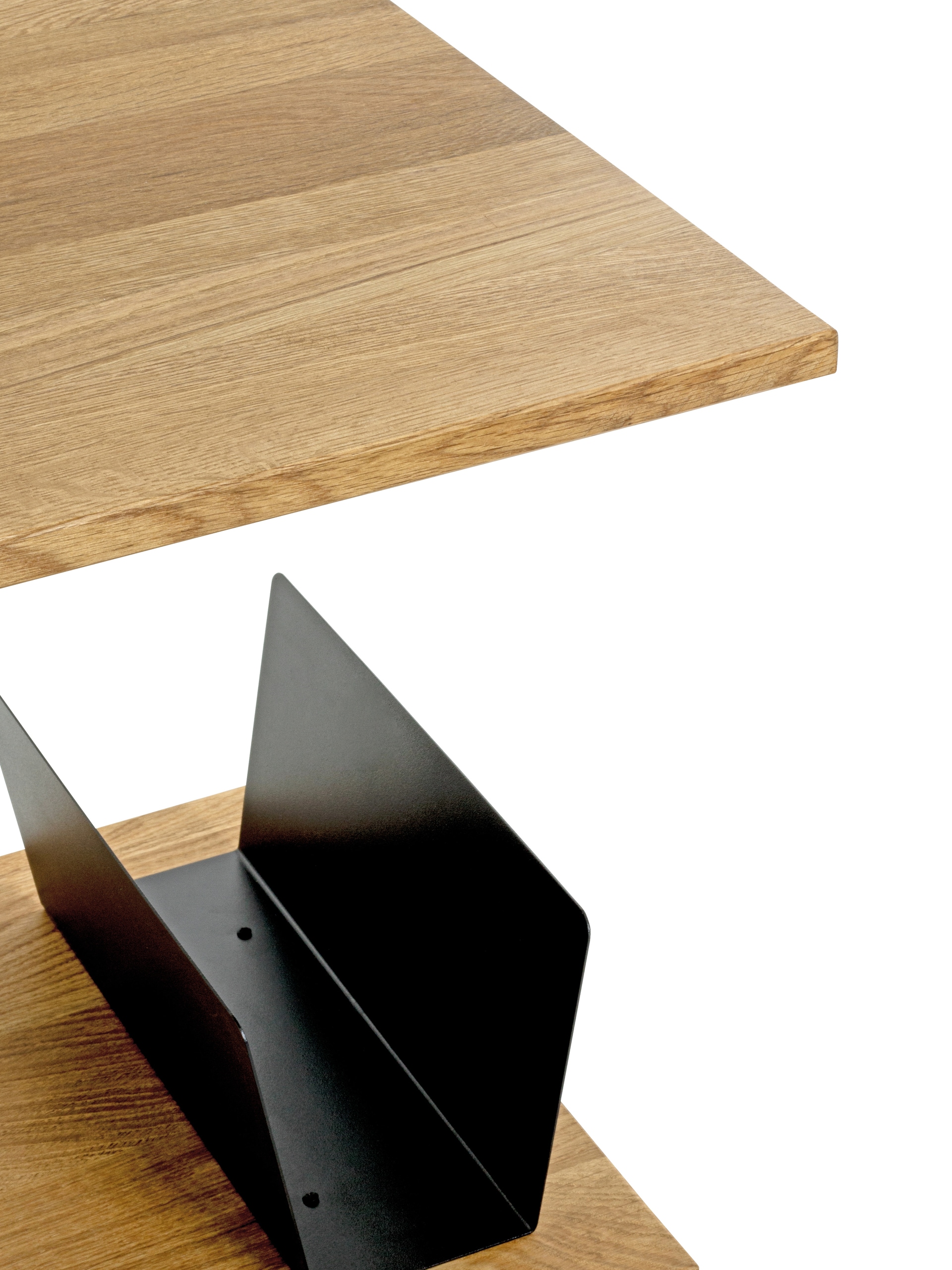 Beistelltisch 45 x 45 cm Eiche massiv braun/schwarz
