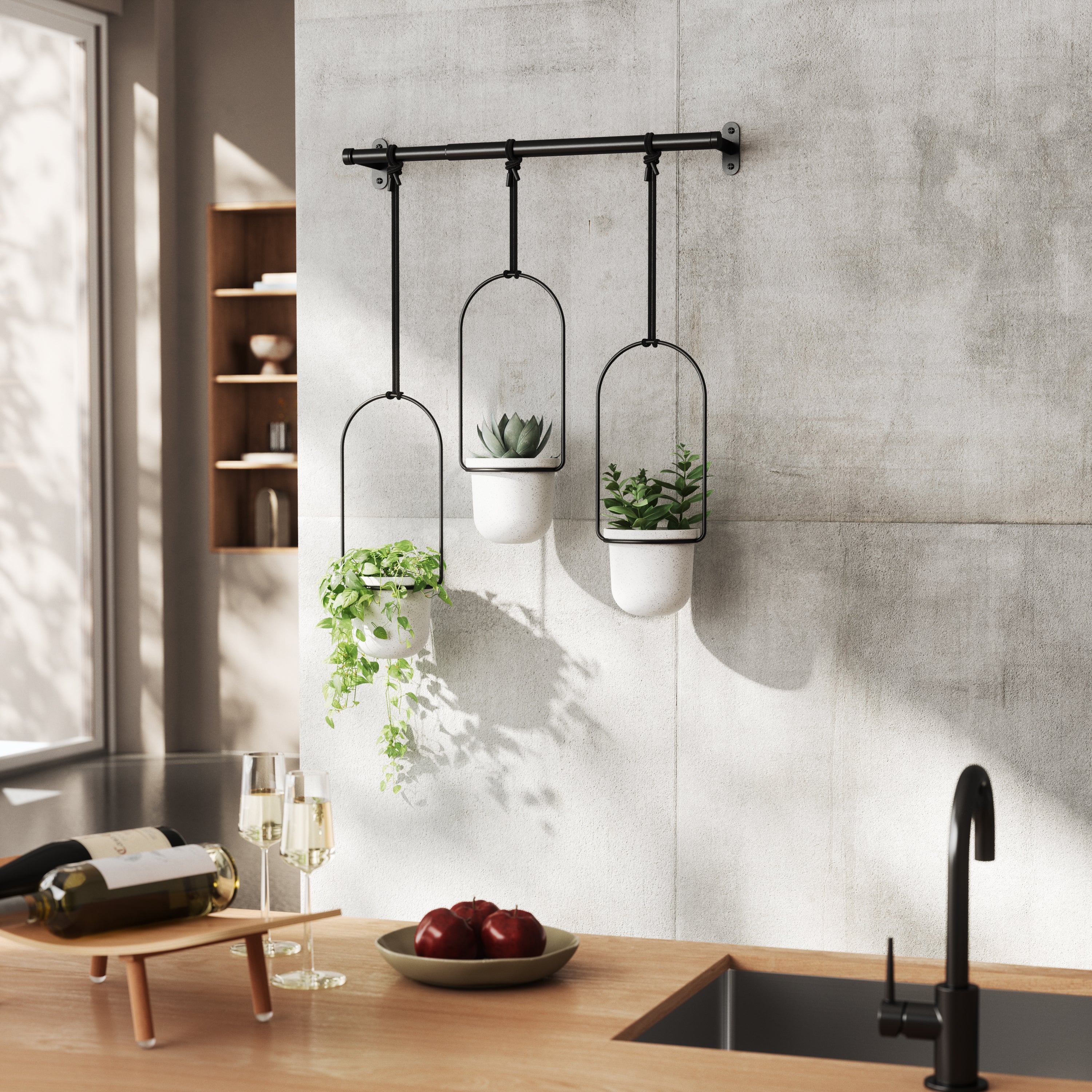 Umbra Triflora Hangende Bloempotten - Set van 3 - Wit