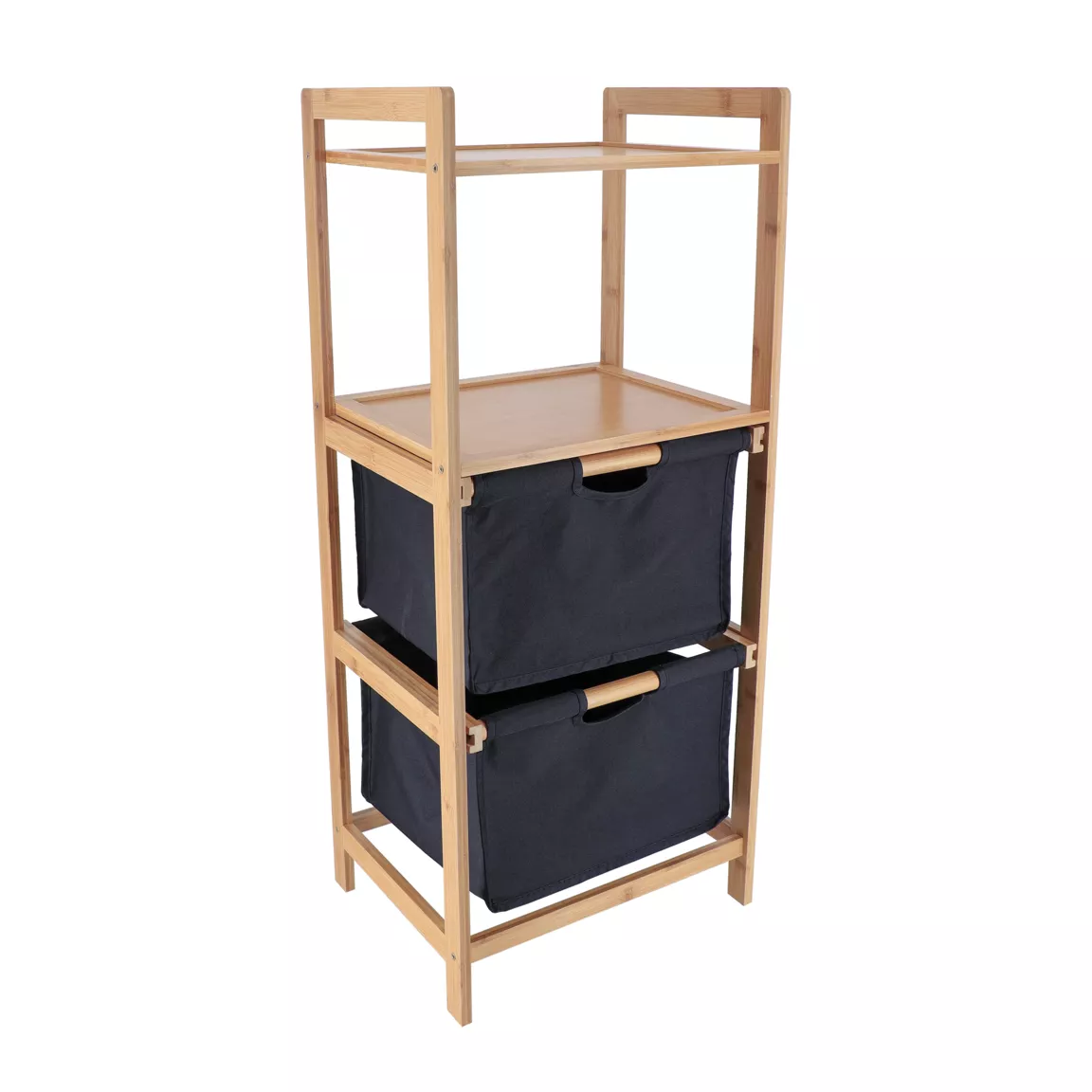 Etagère salle de bain avec paniers 3 niveaux (H90 cm) Purebamboo Noir