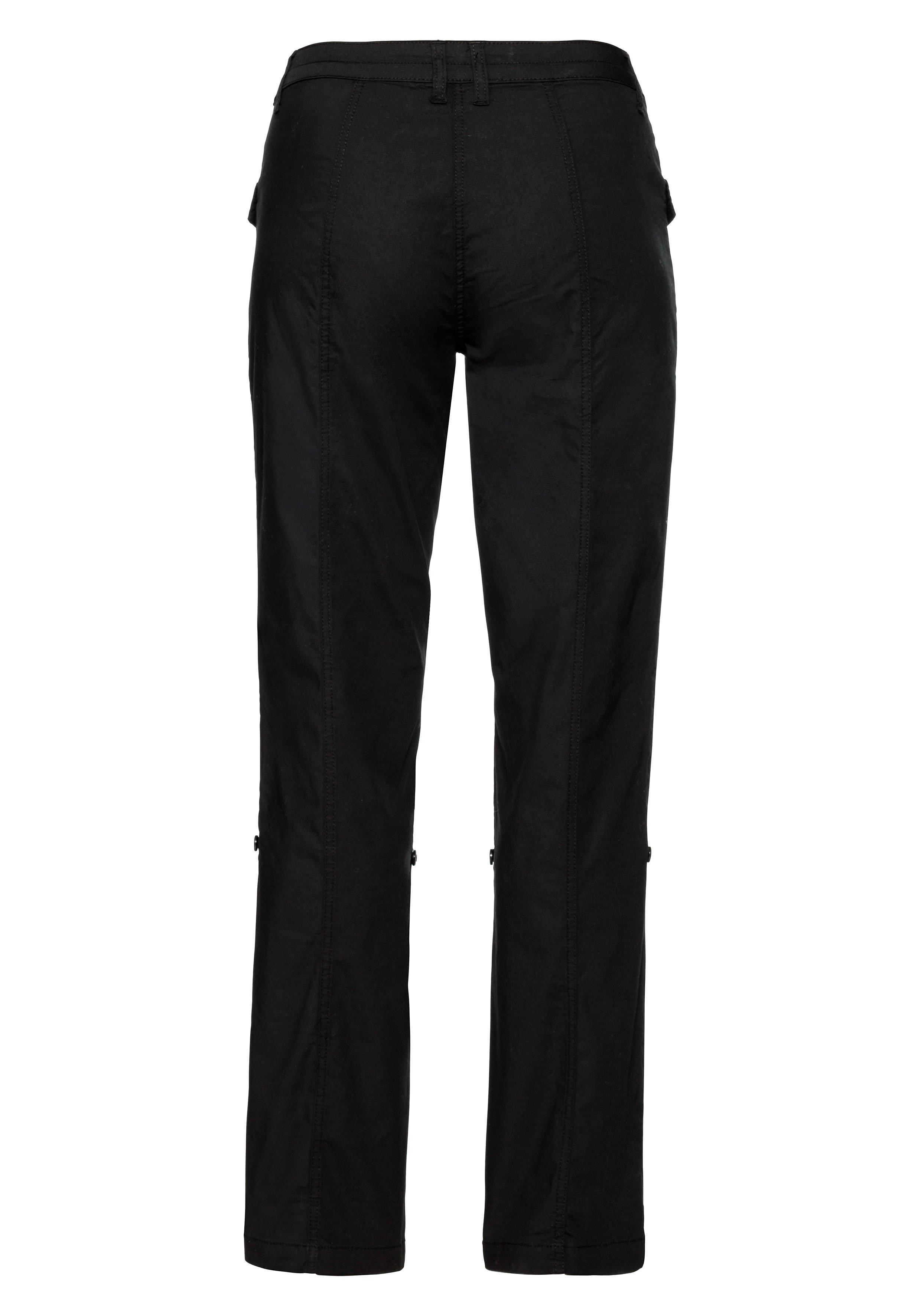 Gerade Hose mit Teilungsnähten und Krempelfunktion