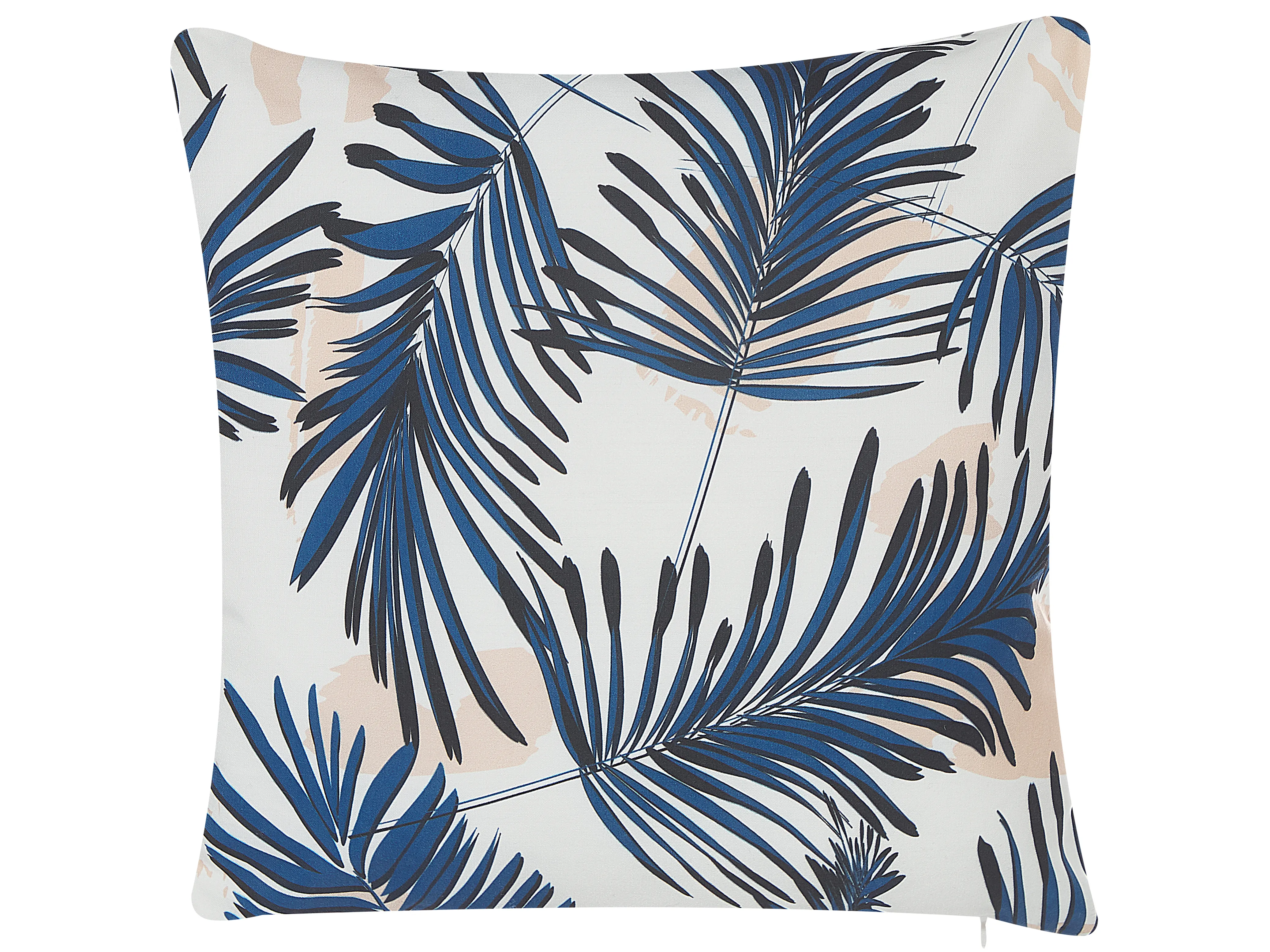 Set van 2 tuinkussens ELATI bladpatroon 45 x 45 cm Marineblauw