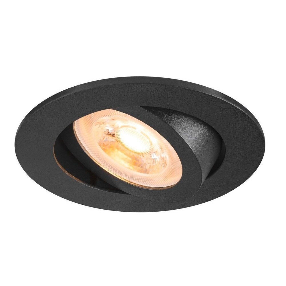 Nieuwe Tria inbouwplafondlamp in zwart GU10 82mm rond