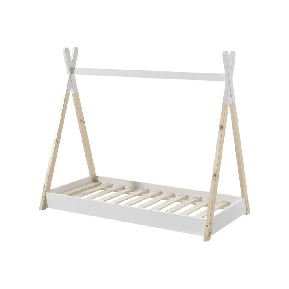 Vipack peuterbed tipi wit/hout - 70x140 cm
