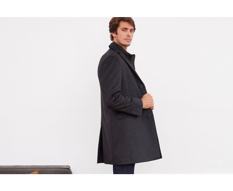 Manteau homme laine & cachemire hiver Gris Anthracite - HONORÉ II