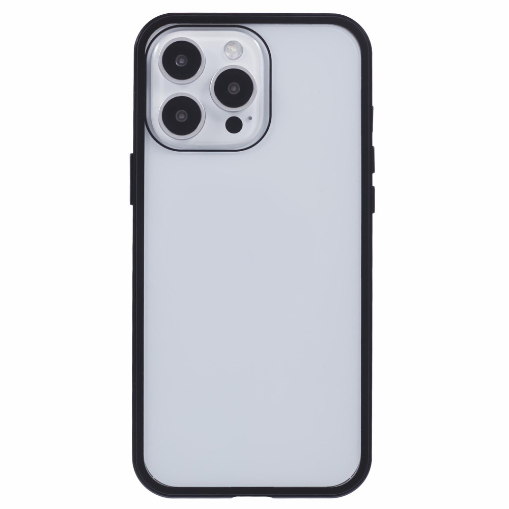 iPhone 16 Pro Max Magnetische Alu Schutzhülle mit Panzer Glas Backcover   Displayschutz (Magnet-Technologie) - Schwarz