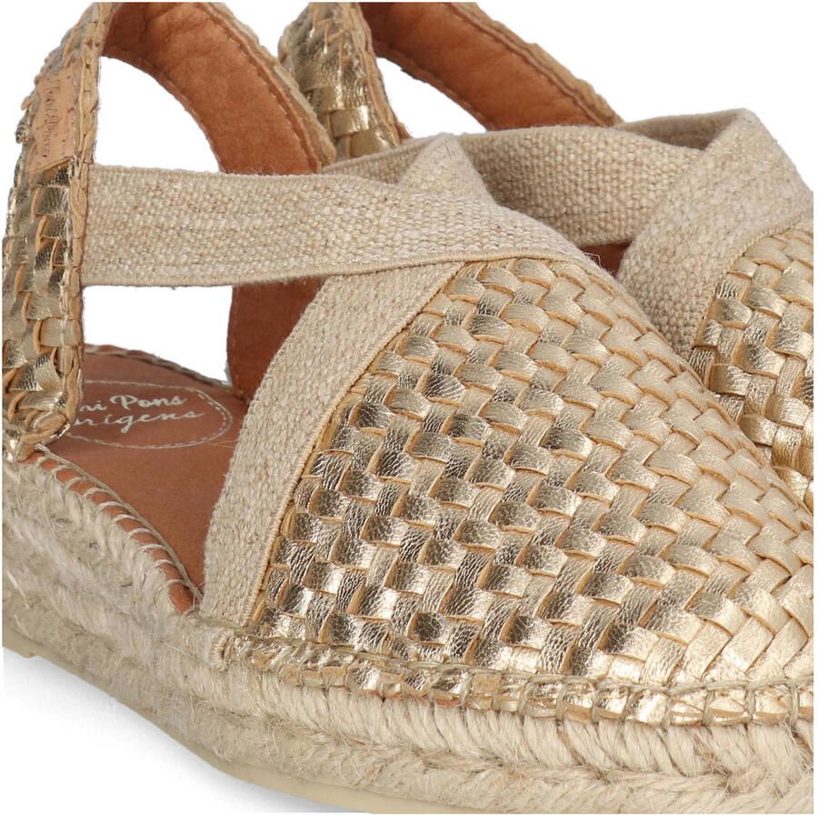 Toni Pons Gesloten espadrille voor dames van gevlochten leer met sleehak SIRACUSA
