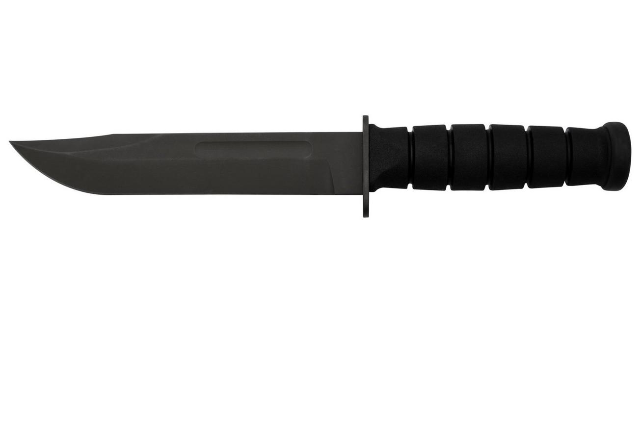 Spartan KA-BAR SB54 CPM MagnaCut, Black, Black Leather Sheath, vaststaand mes