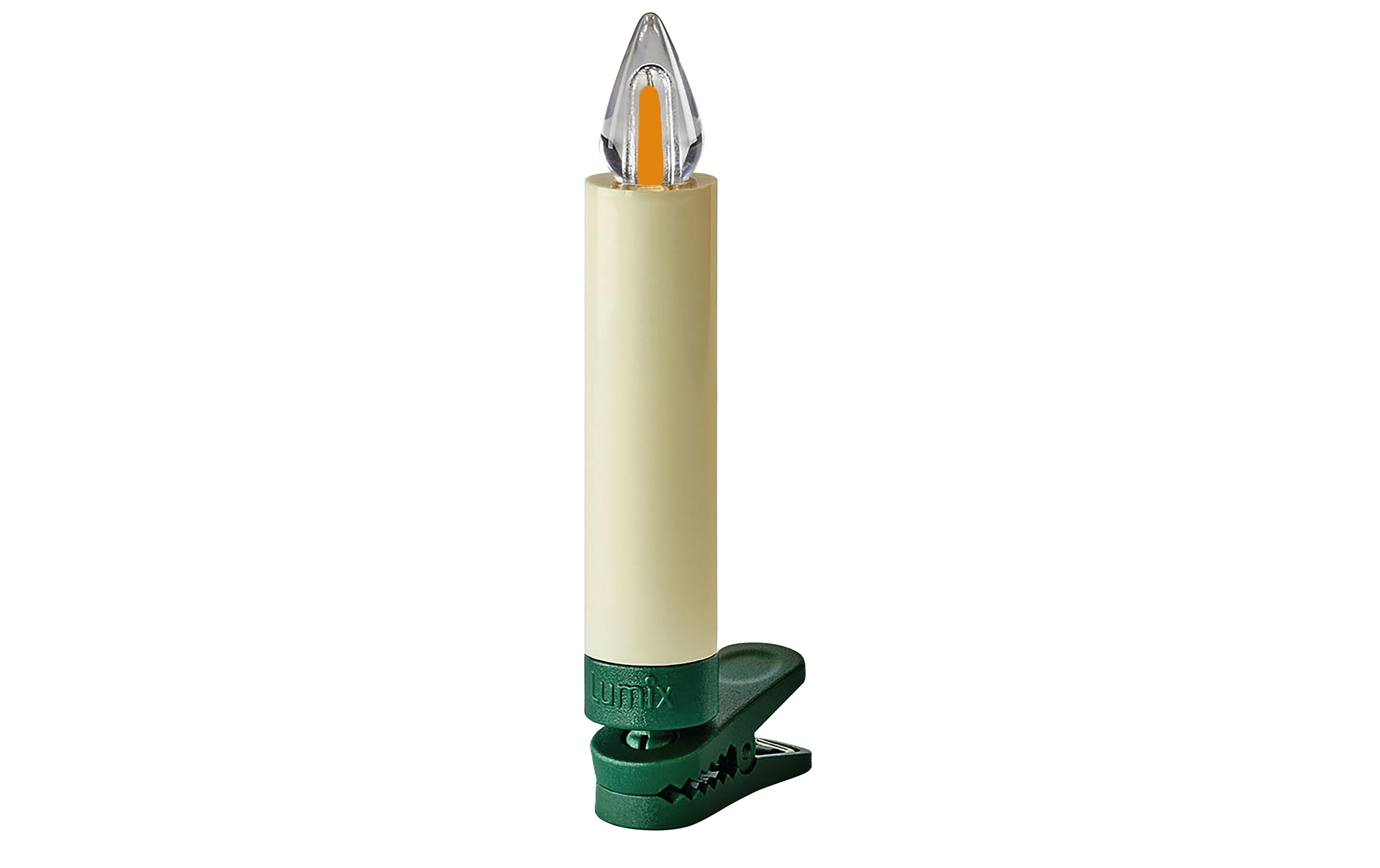 LED Baumkerze SuperLight Flame, Elfenbein, 12er-Starter SetLED Christbaumkerze