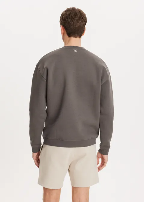 Brushed written sweater bruin (BRN.CH)