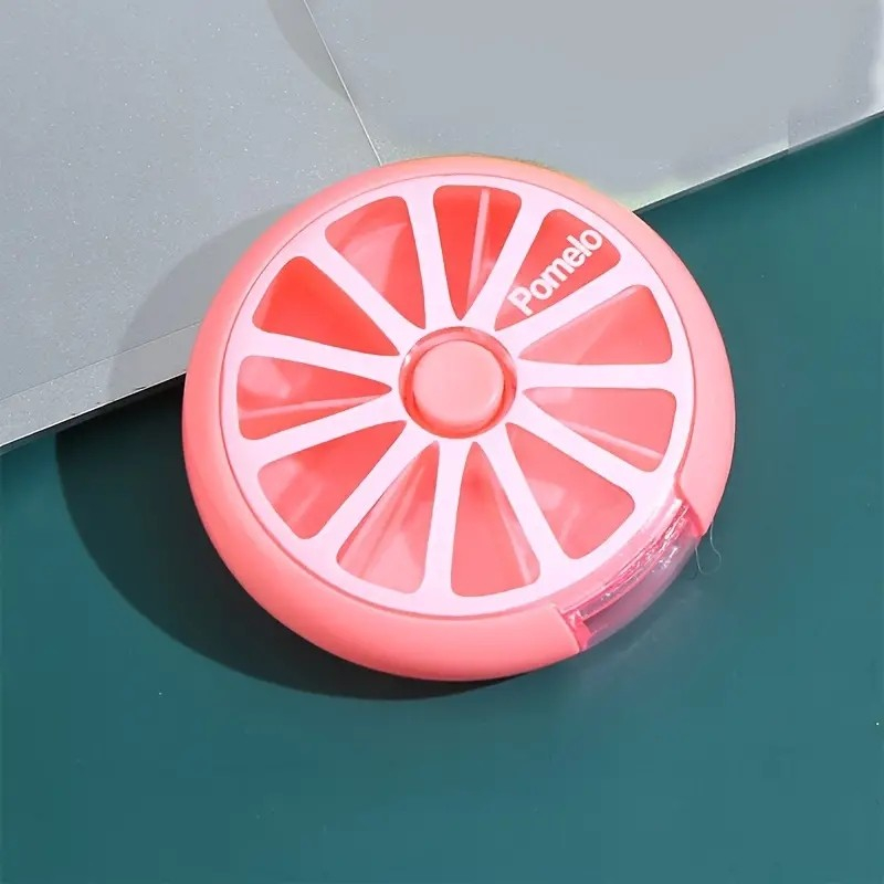 (Ø90mm) Medikamenten Dosierer 7 Tage Dosett Tablettenbox Supplements Pillendose Tablettenspender - Pomelo