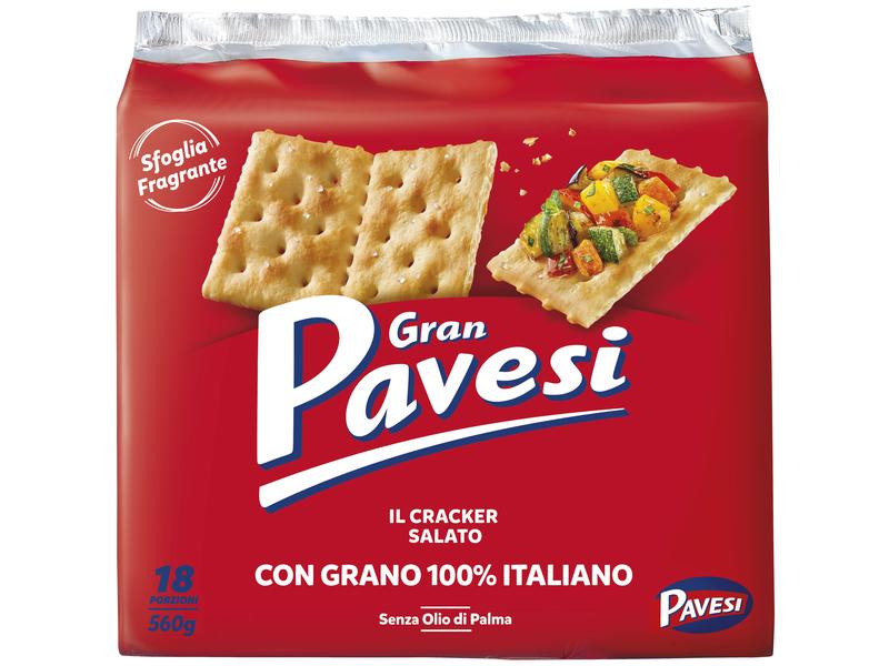Gran Pavesi Apéro Crackers gesalzen 560 g Leicht gesalzene Knusperscheiben
