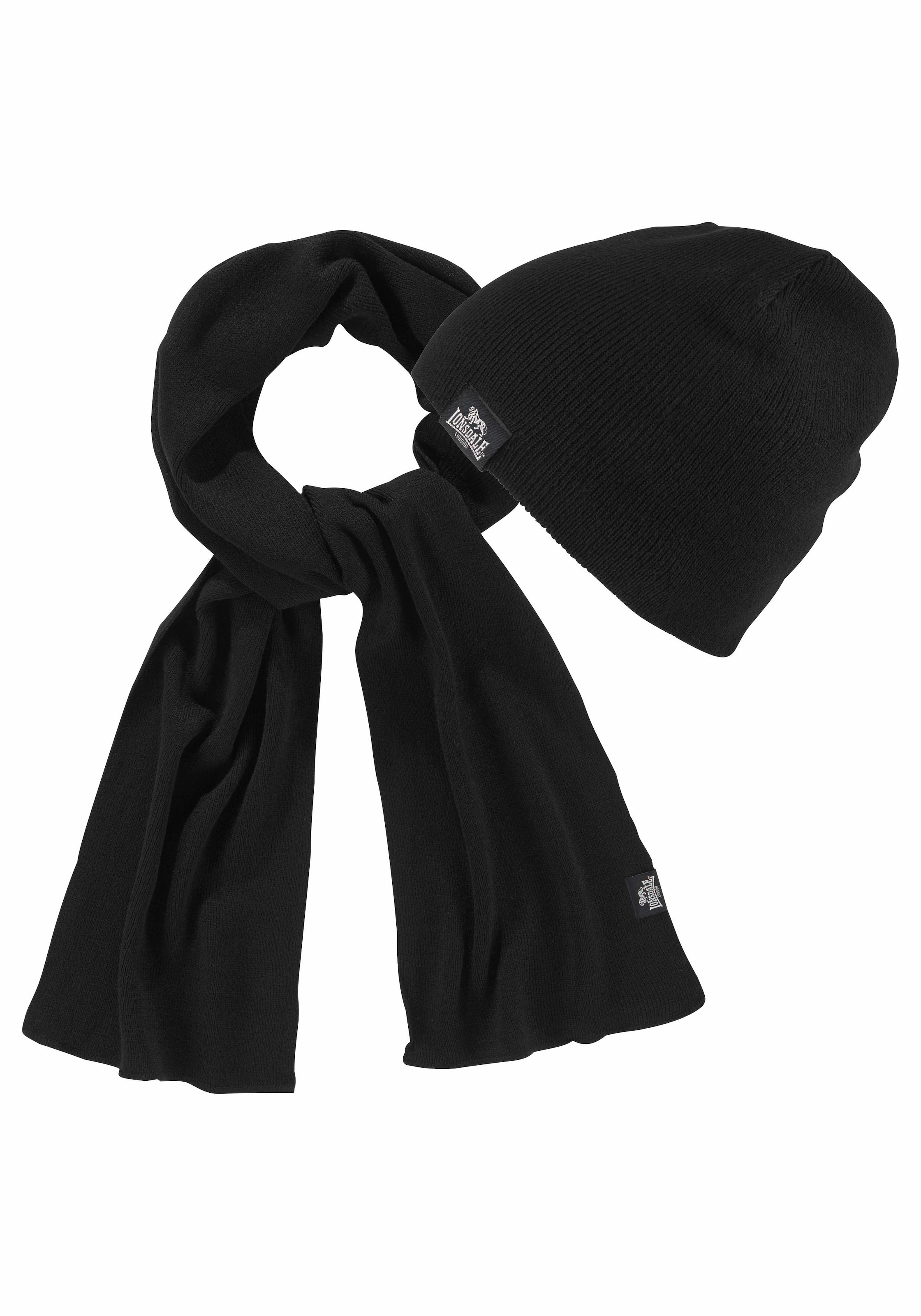 Lonsdale Strickmütze »und Schal als Set LEAFIELD«, 2 Stk. Set aus Schal undMütze