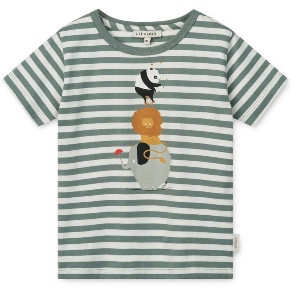 Køb LIEWOOD Circus / Stripe Peppermint / Creme De La Creme Apia Placement Shortsleeve T-shirt