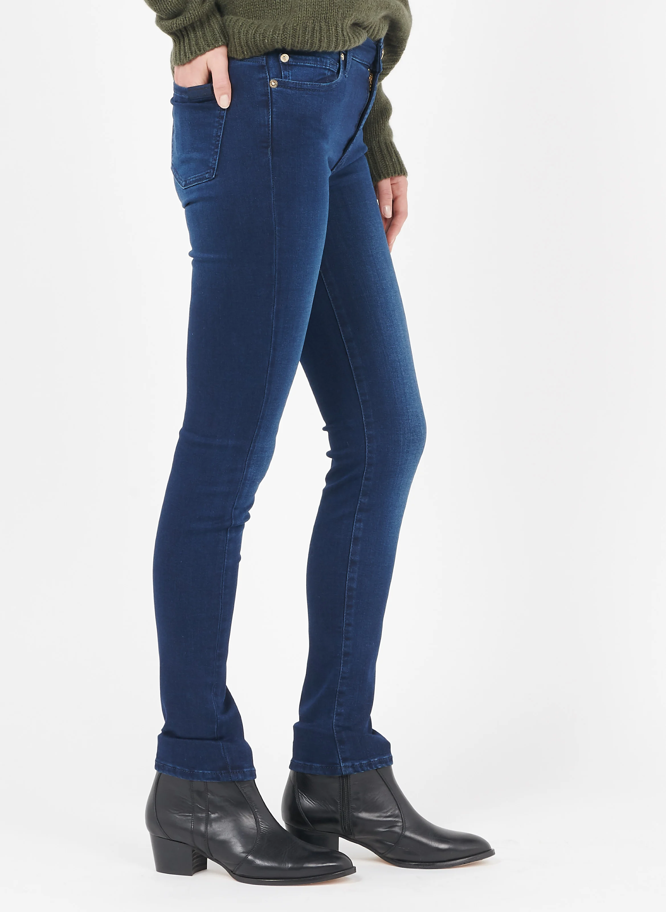 Jean skinny taille haute | Bleu