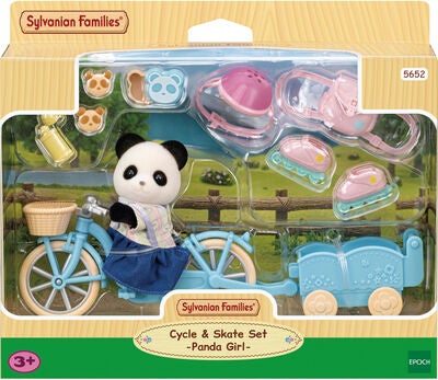 Sylvanian Families Lekesett Cycle & Skate Set Panda Girl
