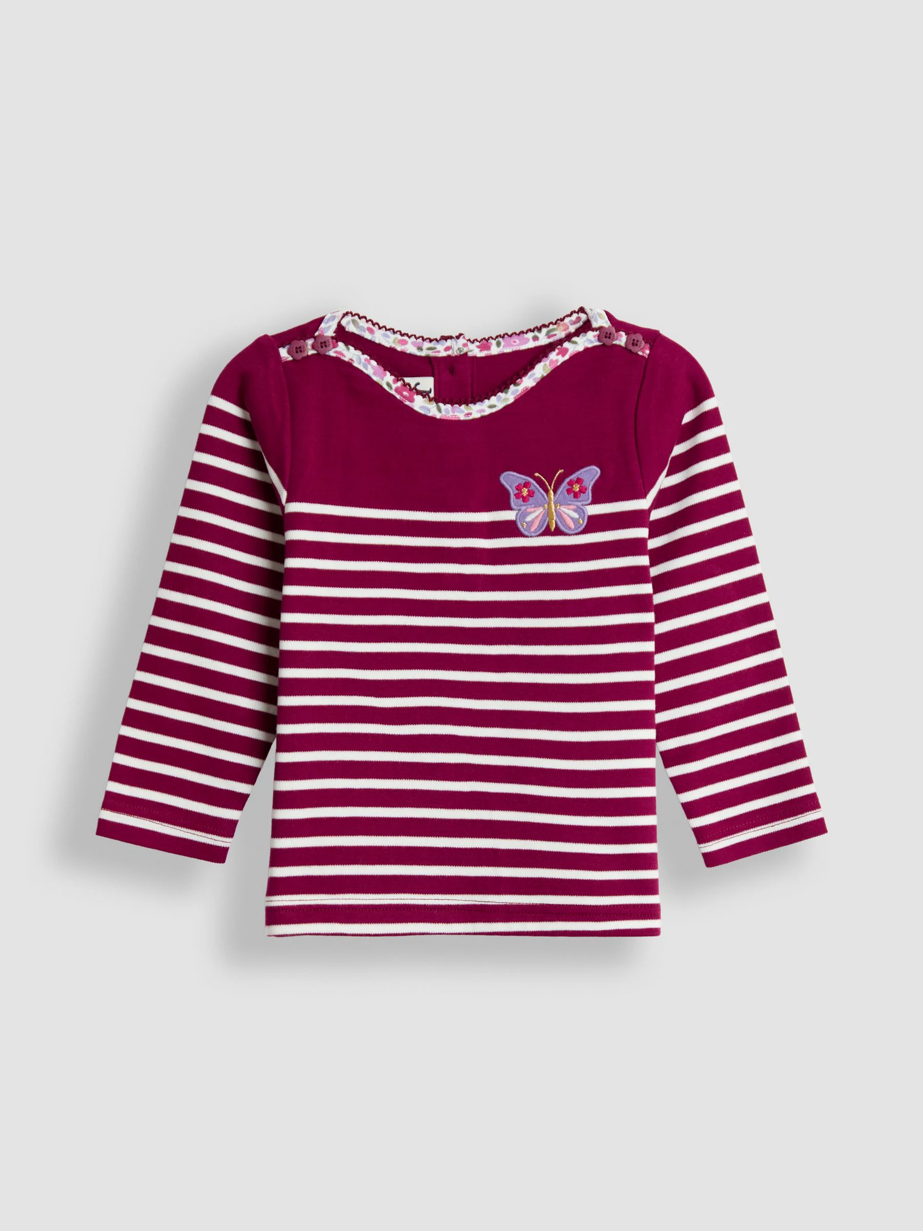 Burgundy Butterfly - JoJo Maman Bébé - Top met Bretonse streep