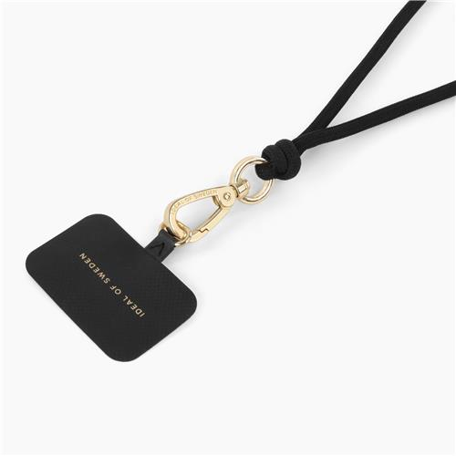 (140cm) Universal Necklace Handykette Webbing Lanyard Recycled (IDCDSSI23-01) - Schwarz / Gold