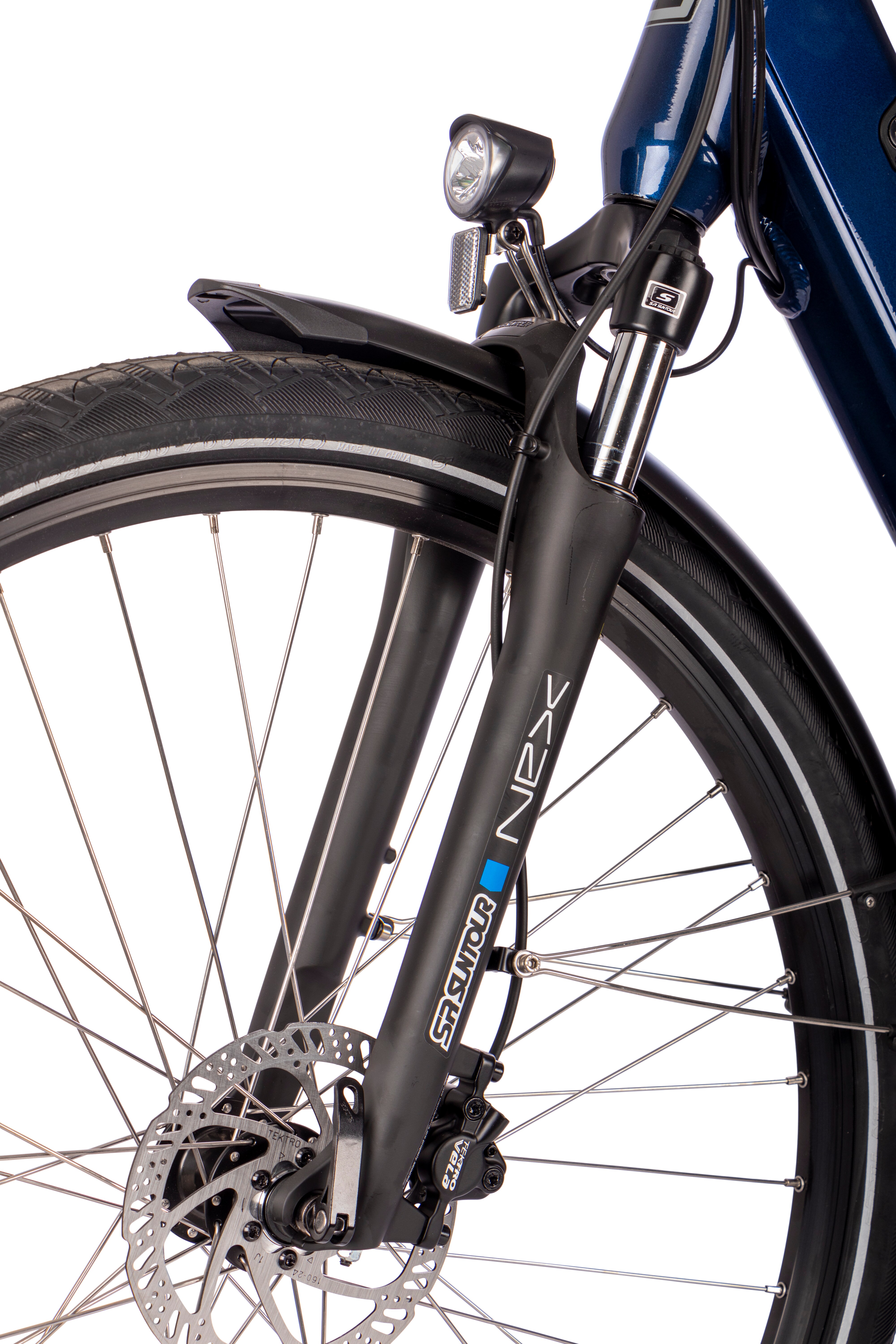 SAXONETTE Deluxe Sport E-Bike Wave 9 Gang Kettenschaltung Federgabel Scheibenbre...